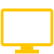 A yellow computer monitor icon with a black background.