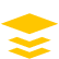 Three yellow stacked layers icon on a transparent background.